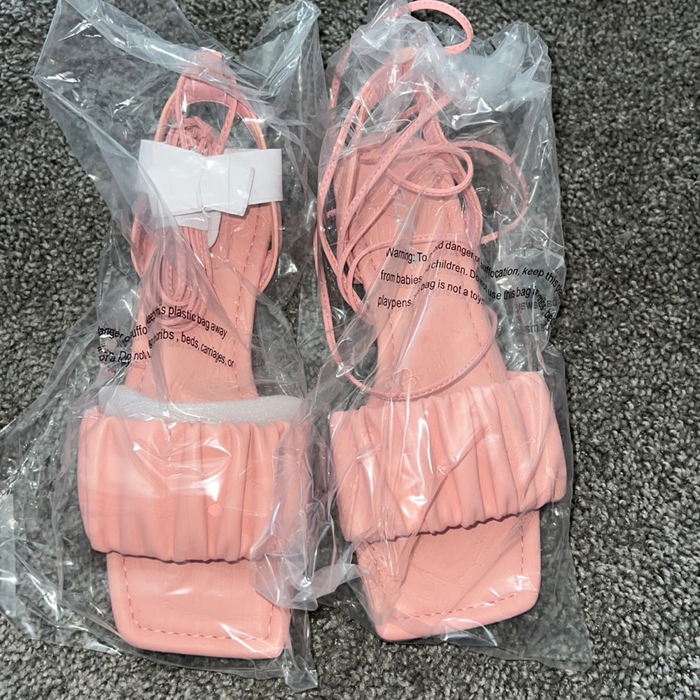 Pink sandals with straps